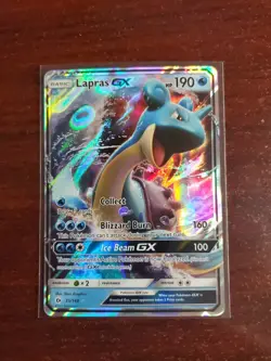 Pokemon TCG Lapras GX Holo Ultra Rare Card Sun & Moon Base Set 35/149 - Image 1