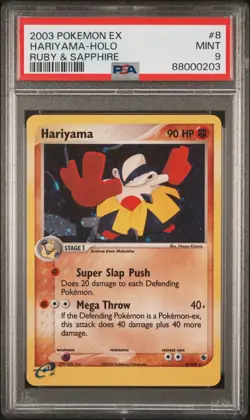 2003 Pokemon EX Ruby & Sapphire Hariyama Holo 8/109 PSA 9 - Image 1