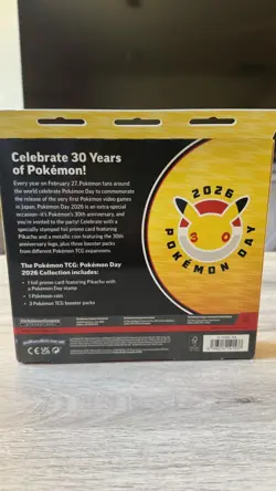 Pokemon Day 2026 Collection Sealed Box Pikachu Promo Card Coin 3 Booster Packs - Image 2