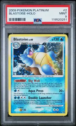 2009 POKEMON PLATINUM #2 BLASTOISE-HOLO PSA 9 - Image 1