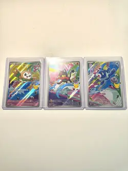 Pokemon First Partner Illustration Collection Rowlet Litten Popplio Promo SET NM - Image 1