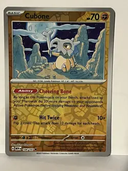 Cubone Reverse Holo 104/165 SV: Scarlet & Violet 151 NM Pokemon Fast Ship - Image 1