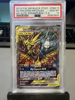 PSA 10 GEM MINT Pokemon Moltres & Zapdos & Articuno GX Promo Full Art SM210 - Image 1