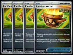 Pokemon TCG 4x Earthen Vessel 106/131 2025 PRE Reverse Holo Playset - NM/LP - Image 1