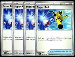 Pokemon TCG 4x Super Rod 188/193 2023 Paldea Evolved Common Playset - NM/LP - Image 1