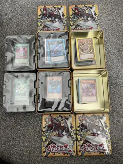Yu-Gi-Oh Massive CARD Near Mint to Light PlayBulk Joblot Bundle with 9 Tins - Image 2