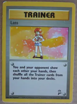 Lass 104/130 Rare Non-Holo Base 2 Set Pokemon Trainer Card LP - Image 1