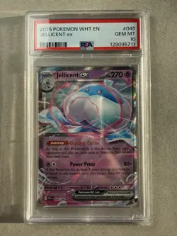 Pokemon Jellicent EX 2025 White Flare Double Rare Card #45 PSA 10 - Image 1