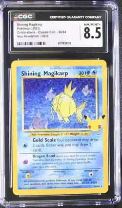 CGC 8.5 Shining Magikarp 2021 Celebrations 66/64 Holo Pokemon Card - Image 1