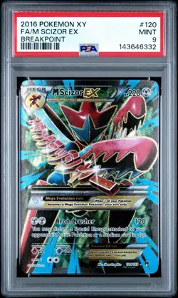 PSA 9 MINT M Scizor EX 120/122 Breakpoint Holo Pokemon Card - Image 1