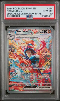 Pokemon TCG Greninja EX 214 /167 PSA 10 Twilight Masquerade SIR - Image 1