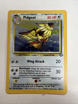 Pokemon TCG Pidgeot Jungle 8/64 Holo Unlimited Holo Rare LP - Image 1
