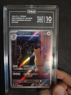 Pokemon TAG Graded Persian Art Rare Holo Night Wanderer R075/064 2024 Japanese - Image 1