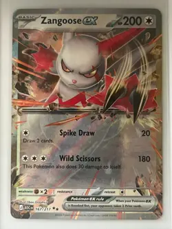 Zangoose ex 167/217 Double Rare ME: Ascended Heroes Pokemon Holo Near Mint - Image 1