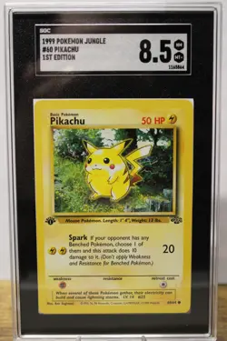 1999 Pokemon TCG Jungle Pikachu 60/64 1st Edition SGC 8.5 - Image 1