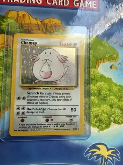 Pokemon Chansey 3/102 Base Set Holo Rare English 1999 LP Vintage WoTC - Image 1