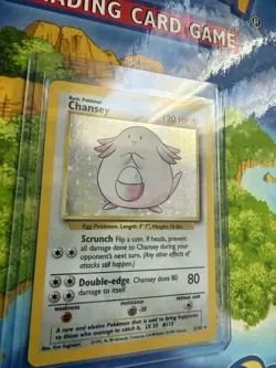 Pokemon Chansey 3/102 Base Set Holo Rare English 1999 LP Vintage WoTC - Image 2
