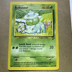 Bulbasaur 67/130 Base Set 2 Pokemon TCG WotC Vintage LP - Image 1