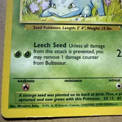 Bulbasaur 67/130 Base Set 2 Pokemon TCG WotC Vintage LP - Image 4