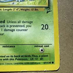 Bulbasaur 67/130 Base Set 2 Pokemon TCG WotC Vintage LP - Image 5