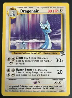 Pokemon Dragonair 22/130 Base Set 2 LP - Image 1