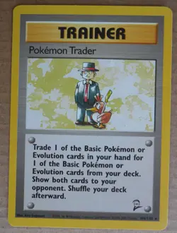 Pokemon Trader 106/130 Rare Non-Holo Base 2 Set Pokemon Trainer Card LP - Image 1