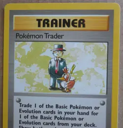 Pokemon Trader 106/130 Rare Non-Holo Base 2 Set Pokemon Trainer Card LP - Image 2