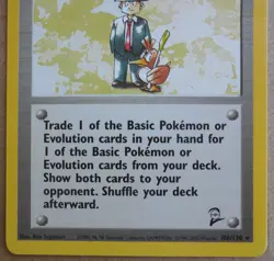 Pokemon Trader 106/130 Rare Non-Holo Base 2 Set Pokemon Trainer Card LP - Image 3