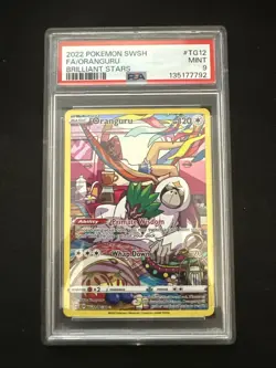 2022 POKEMON SWORD & SHIELD BRILLIANT STARS #TG12 FULL ART/ORANGURU PSA 9 - Image 1