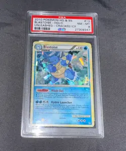 Blastoise - (Cracked Ice Holo) 13/95 2010 Pokemon HeartGold SoulSilver PSA 8 - Image 1