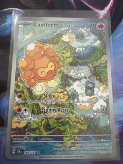 Pokemon TCG Castform Sunny Form Illustration Surging Sparks 195/191 - Image 1