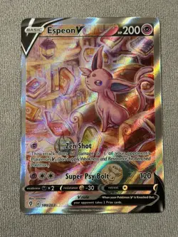 Pokemon TCG Espeon v Holo Ultra Rare Alt Art 180/203 Evolving Skies - Image 1