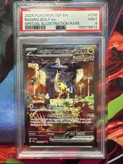 Pokemon TCG Raging Bolt EX Temporal Forces 208/162 Special Illustration PSA 9 - Image 1