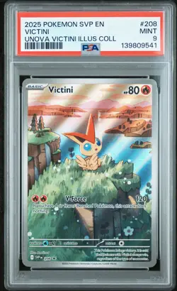 2025 POKEMON SVP EN-SV BLACK STAR PROMO #208 VICTINI PSA 9 - Image 1
