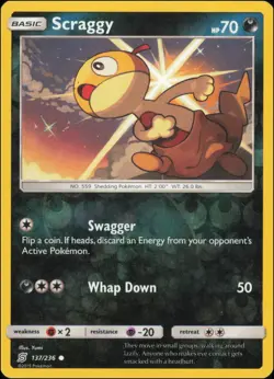 Pokemon - Scraggy #137/236 - SM - Unified Minds Reverse Holo - Image 1