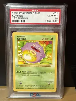 Pokemon Koffing 1st Edition Base Set #51 PSA 10 Gem Mint Wizards Of The Coast - Image 1