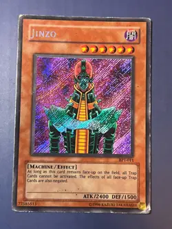 Yugioh Jinzo BPT-011 Secret Rare Unlimited Damaged - Image 1