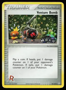 Venture Bomb 93/109 Reverse Holo Stamped Team Rocket Returns Pokemon Card - Image 1