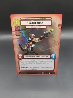 Star Wars Unlimited Foil Hyperspace OP Card 17/20 Sabine Wren - NM - Image 1