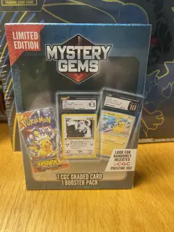 Pokemon TCG Limited Edition Mystery Gems CGC Graded Card And Booster Pack - Image 1