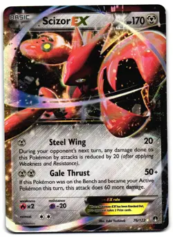 Scizor EX 76/122 - BREAKpoint Rare EX Pokemon TCG Holo - M/LP Card - Image 1