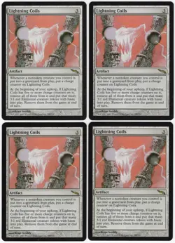 Lightning Coils x4 4x 2003 Mirrodin PLAYSET Colorless Rare Artifact MTG NM AZ1 - Image 1
