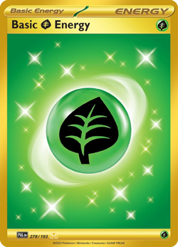 BASIC GRASS ENERGY 278/193 HYPER RARE PALDEA EVOLVED POKEMON LIGHTLY PLAYED - Image 1