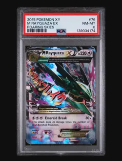 2015 M Rayquaza EX XY ROARING SKIES #76 PSA 8 Pokemon Graded 76/108 Mega NM-MT - Image 1