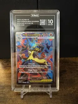 Mega Lucario Pokemon Mega Evolutions 160/132 Ultra Rare TAG 10 Gem Mint - Image 1