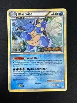 Blastoise 13/95 Promotional "Unleashed" Staff Stamp Prerelease - Pokemon (LP) - Image 1
