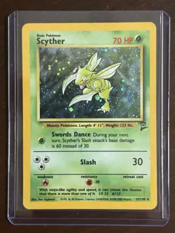 Pokemon Scyther 17/130 Base Set 2 Holo Rare - Image 1