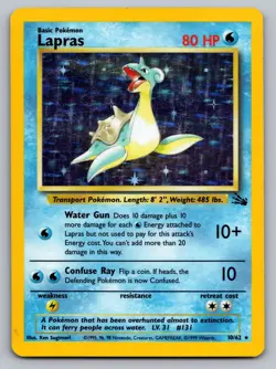Fossil Pokemon TCG Lapras Holo 10/62 - Image 1