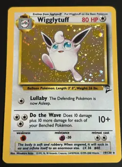 Pokemon TCG Wigglytuff 19/130 Base Set 2 Holo Rare NM - Image 1