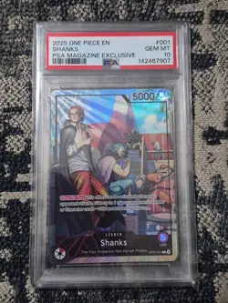One Piece en Shanks 2025 OP09-001 L PSA Magazine Exclusive PSA 10 🔥🔥🔥 - Image 1